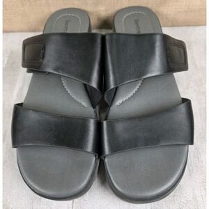 Baretraps Relena Women's Black Wedge Heel Sandals Comfort Casual Boho Size 8.5M